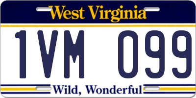 WV license plate 1VM099