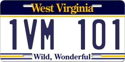WV license plate 1VM101