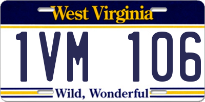 WV license plate 1VM106