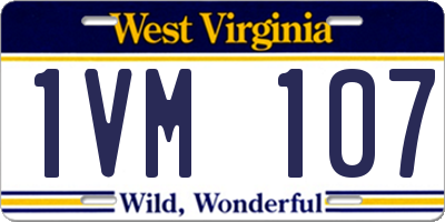 WV license plate 1VM107