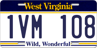 WV license plate 1VM108