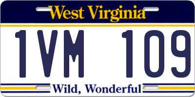 WV license plate 1VM109