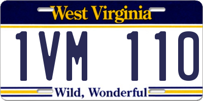 WV license plate 1VM110
