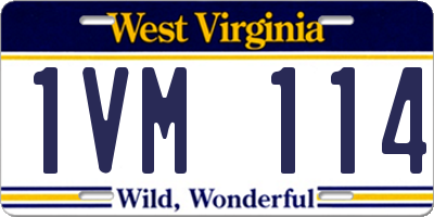 WV license plate 1VM114