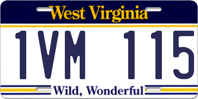 WV license plate 1VM115