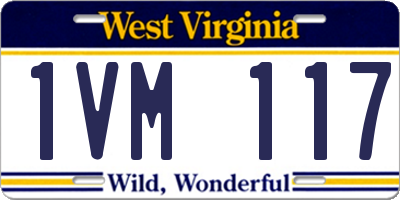 WV license plate 1VM117