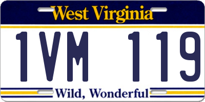WV license plate 1VM119