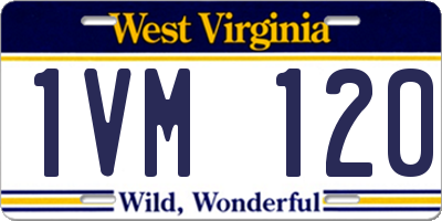 WV license plate 1VM120