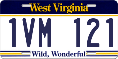 WV license plate 1VM121
