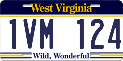 WV license plate 1VM124
