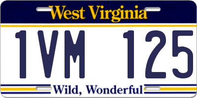 WV license plate 1VM125