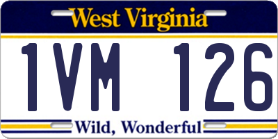 WV license plate 1VM126