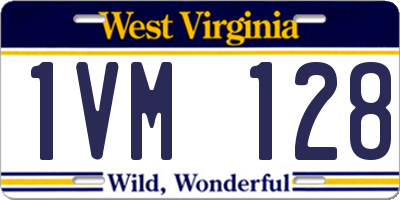 WV license plate 1VM128