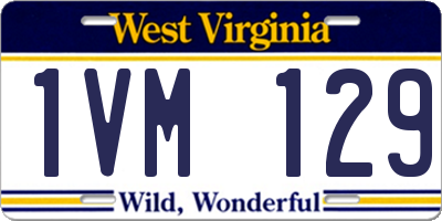 WV license plate 1VM129
