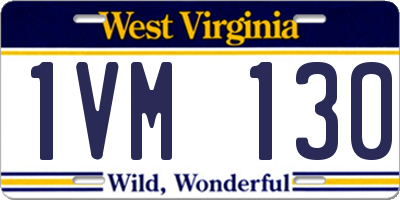 WV license plate 1VM130