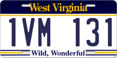 WV license plate 1VM131