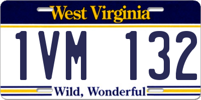 WV license plate 1VM132