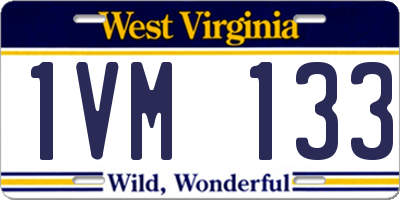 WV license plate 1VM133