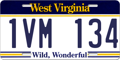 WV license plate 1VM134