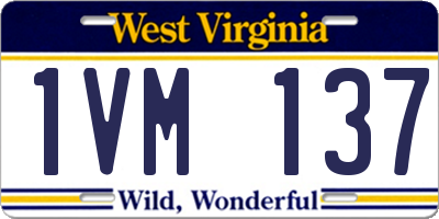 WV license plate 1VM137