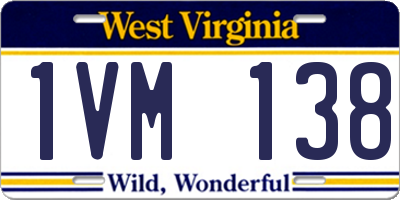 WV license plate 1VM138