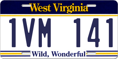 WV license plate 1VM141