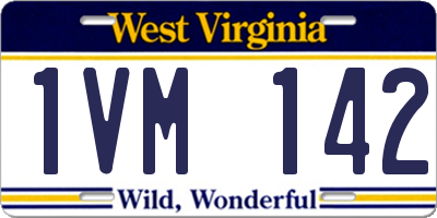 WV license plate 1VM142