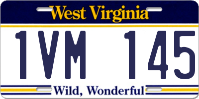 WV license plate 1VM145