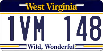WV license plate 1VM148