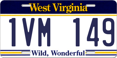 WV license plate 1VM149