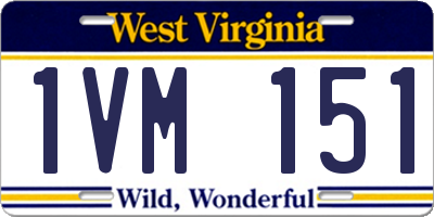 WV license plate 1VM151