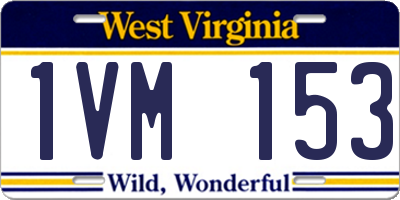 WV license plate 1VM153
