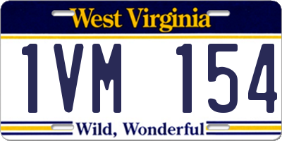 WV license plate 1VM154