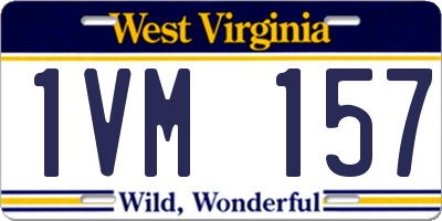 WV license plate 1VM157