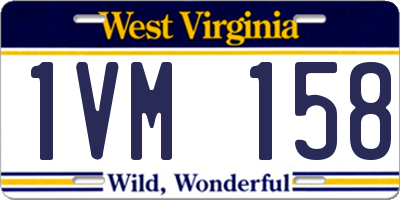 WV license plate 1VM158