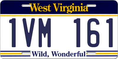 WV license plate 1VM161