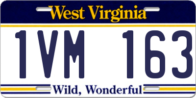 WV license plate 1VM163