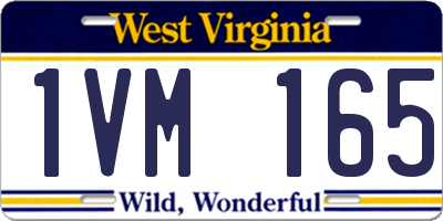 WV license plate 1VM165