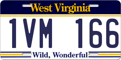 WV license plate 1VM166