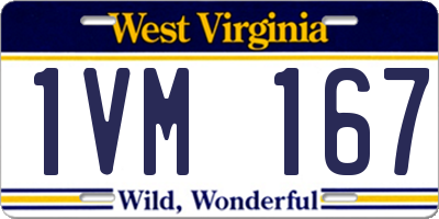WV license plate 1VM167