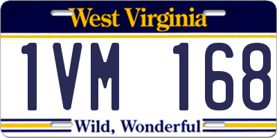 WV license plate 1VM168