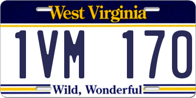 WV license plate 1VM170