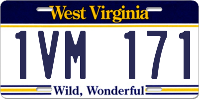 WV license plate 1VM171
