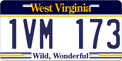 WV license plate 1VM173