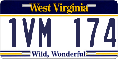WV license plate 1VM174
