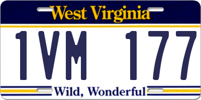 WV license plate 1VM177