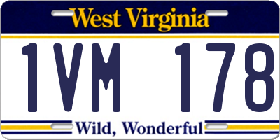 WV license plate 1VM178