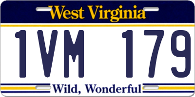 WV license plate 1VM179