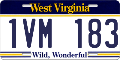 WV license plate 1VM183