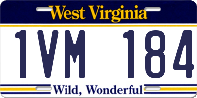 WV license plate 1VM184